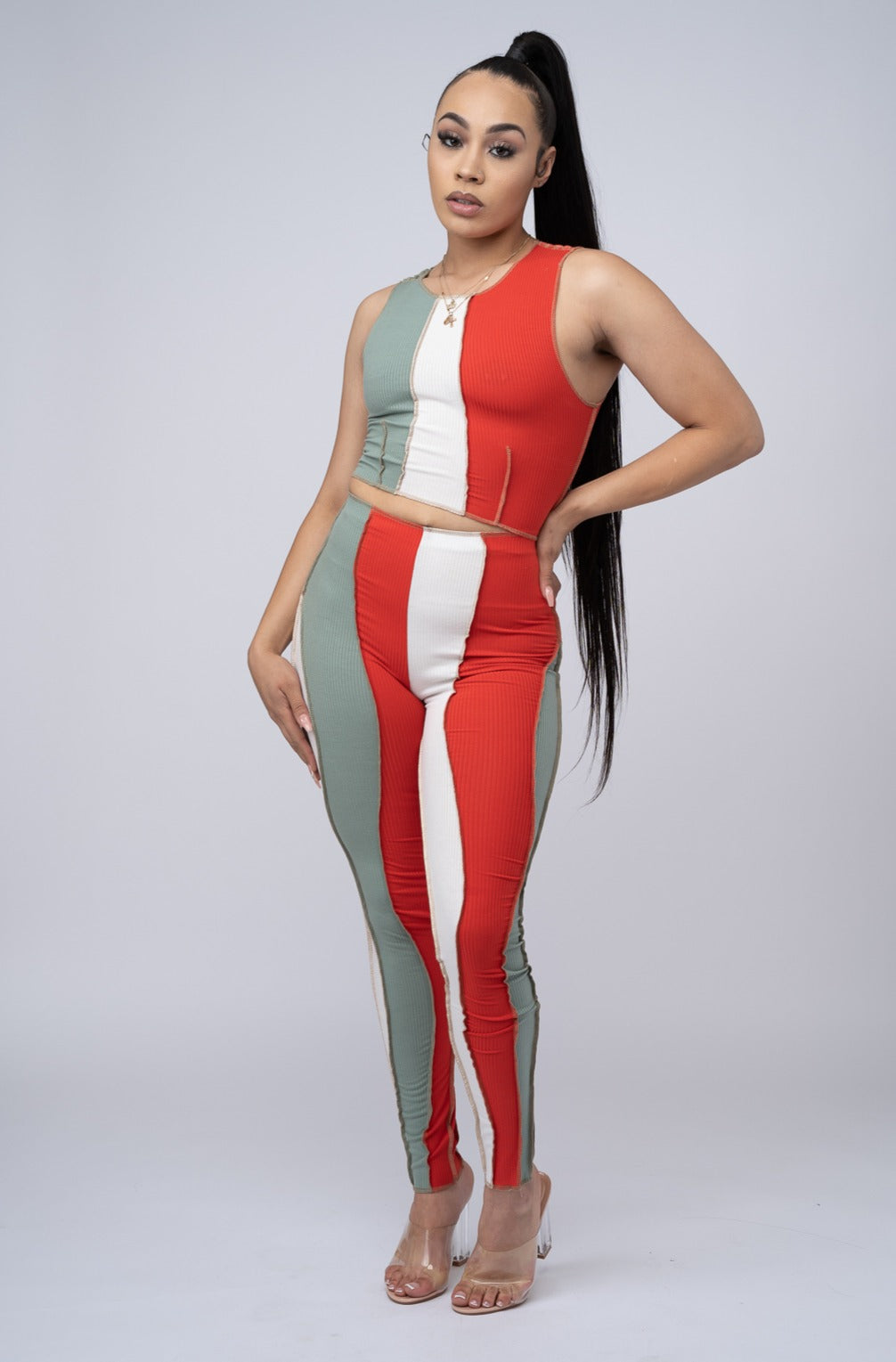 Tri Color Legging Set