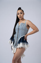 Load image into Gallery viewer, Blue Jean Ruffled Tank
