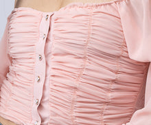 Load image into Gallery viewer, Pink Ruched Off Shoulder
