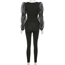 Load image into Gallery viewer, Black Sheer Sleeve Jumpsuit
